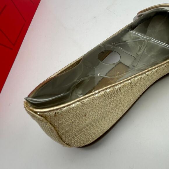 NIB Aerosoles Gold Sequin Smoking Loafers 5.5 Dressy Evening Party Costume New - Picture 15 of 16